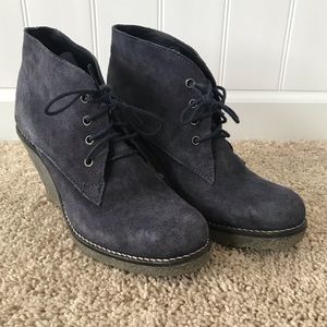 Suede Navy Booties